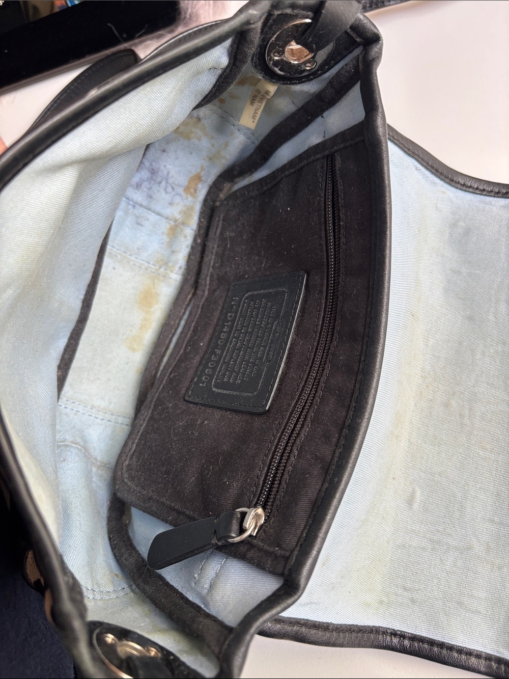 COACH Khaki and Black Signature Canvas Crossbody Bag - Picture 7 of 8